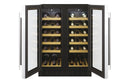 Hoover H500 HWCB 60D UK/N 60cm 2-Door Wine Cooler - Black Glass & Stainless Steel