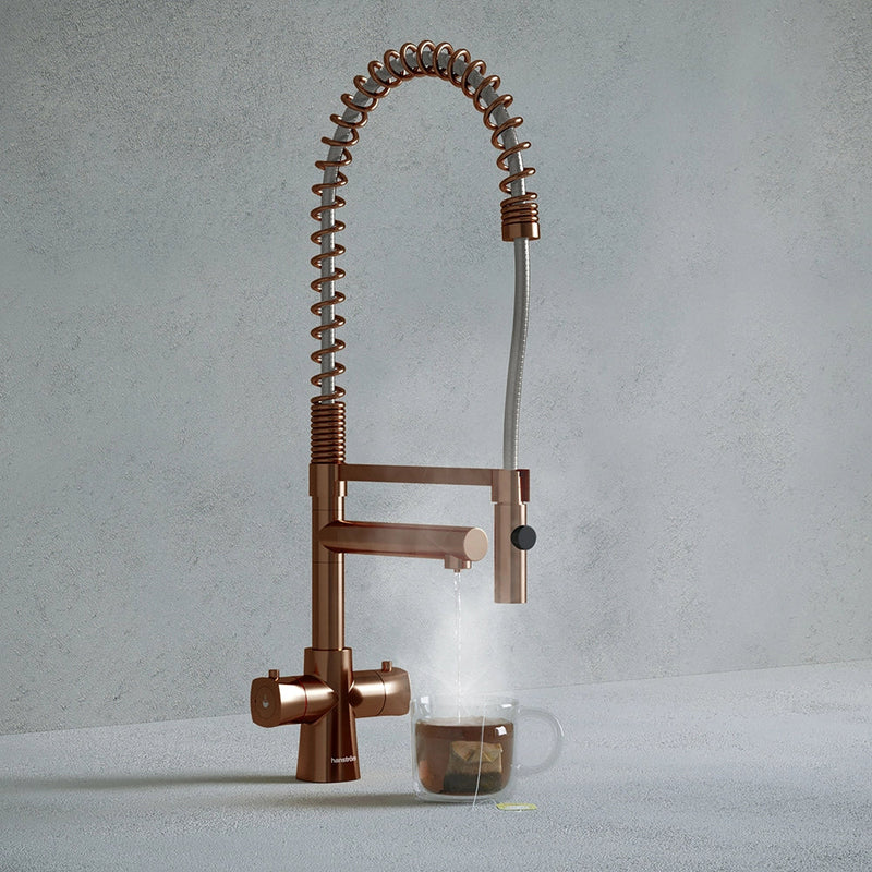 Verana 3-in-1 Square Instant Boiling Water Tap - Brushed Antique Gold