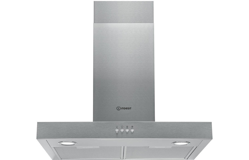Indesit IHBS 6.5 LM X 60cm Flat Chimney Hood - Stainless Steel
