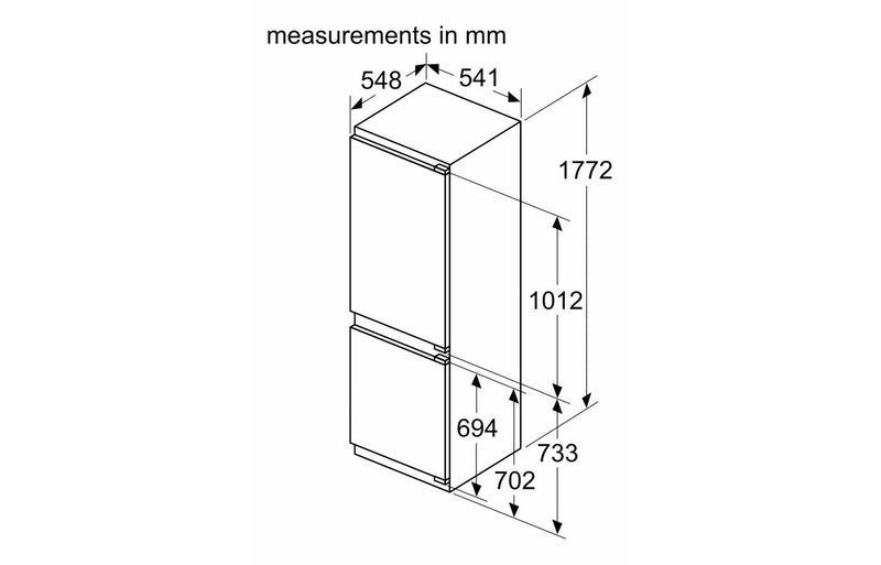 Neff N30 KI7861FE0G B/I Frost Free 60/40 Fridge Freezer (Fixed Hinge)