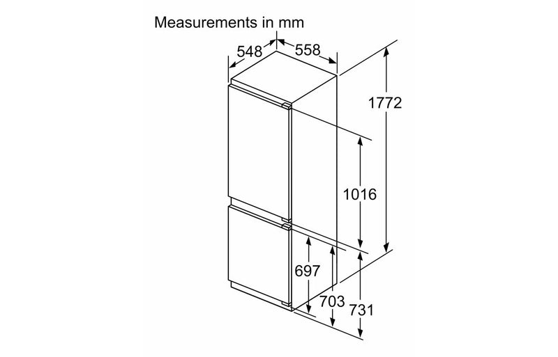 Neff N70 KI7863DD0G B/I Frost Free 60/40 Fridge Freezer