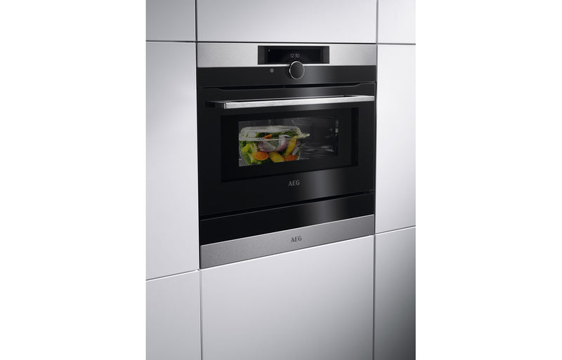 AEG KMK968000M Built-in Compact Combi Microwave - Stainless Steel