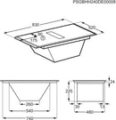 AEG NCH84C23AB 80cm Venting Induction Hob - Black Glass