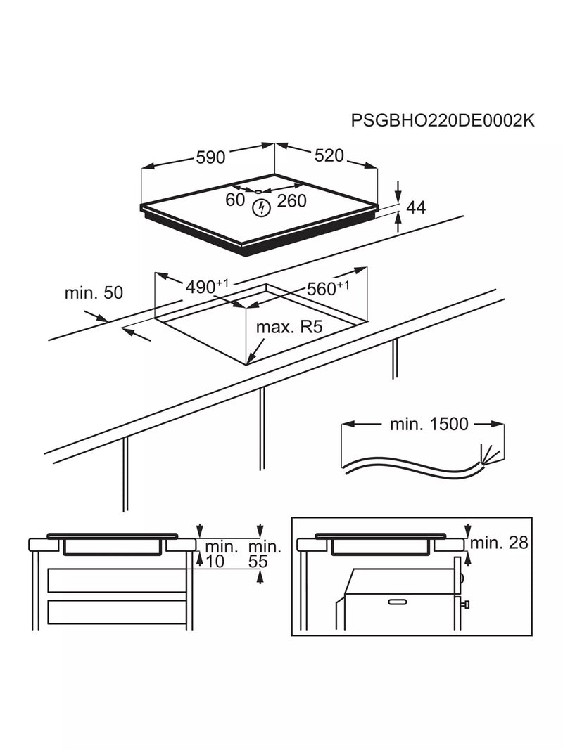 AEG TO64IA00FB 60cm Induction Hob - Black