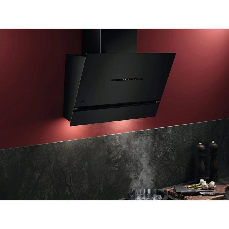 AEG NDV8761CT 60cm Angled Chimney Hood - Matt Black