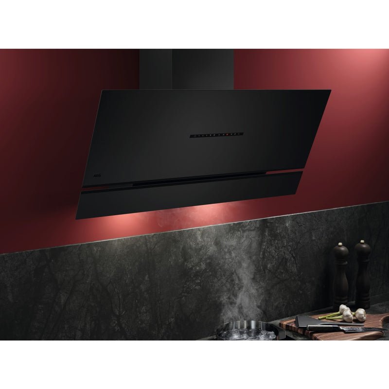 AEG NDV9791AT 90cm Angled Chimney Hood - Matt Black