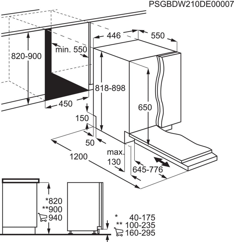 AEG FSE74507Z F/I 10 Place Slimline Dishwasher
