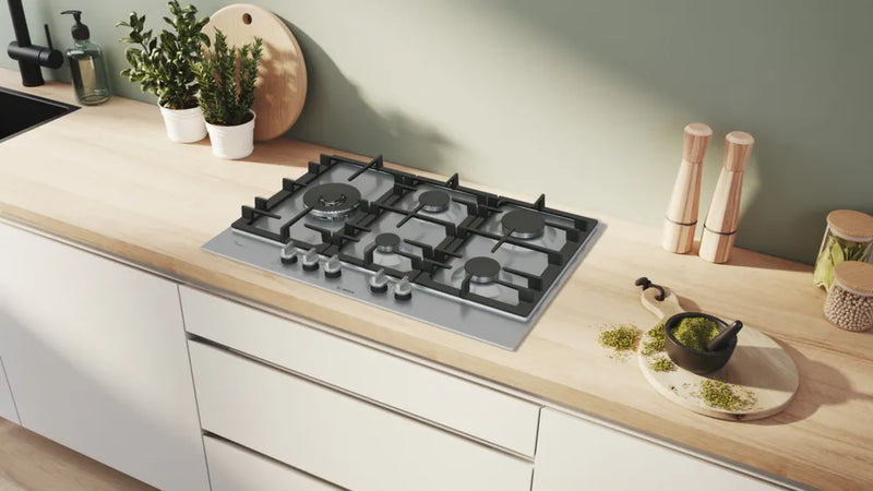 Bosch Series 6 PCS7A5I90 75cm Gas Hob - Brushed Steel