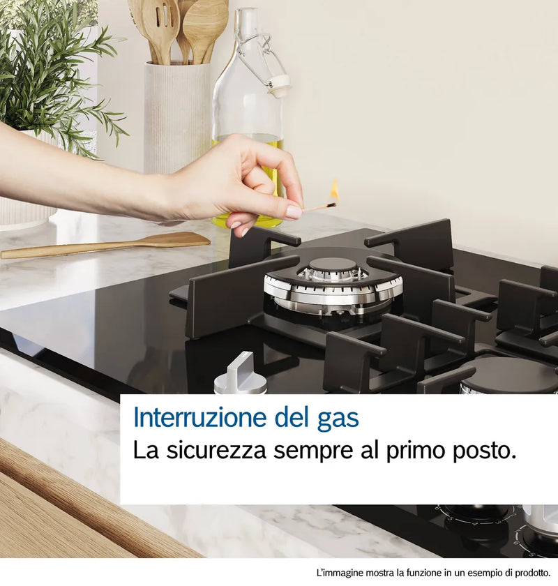 Bosch Series 4 PNP6B6K40 60cm Gas on Glass Hob - Black