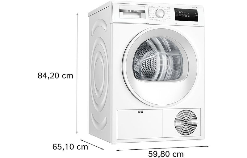 Bosch Series 4 WTH85225GB F/S 8kg Heat Pump Condenser Dryer - White