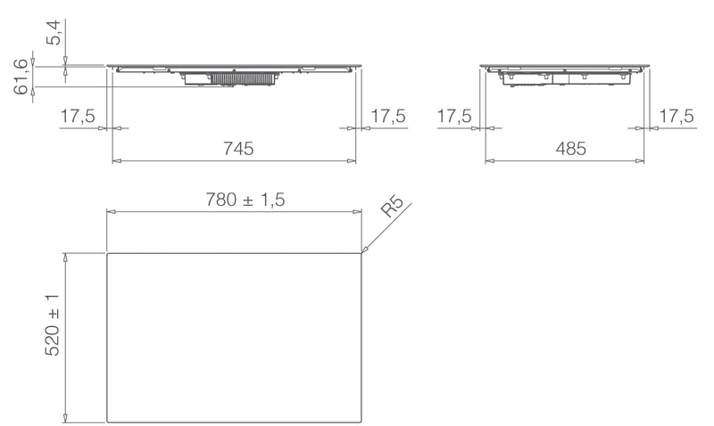 Elica Primis 804 PLUS 80cm Induction Hob - Black Glass