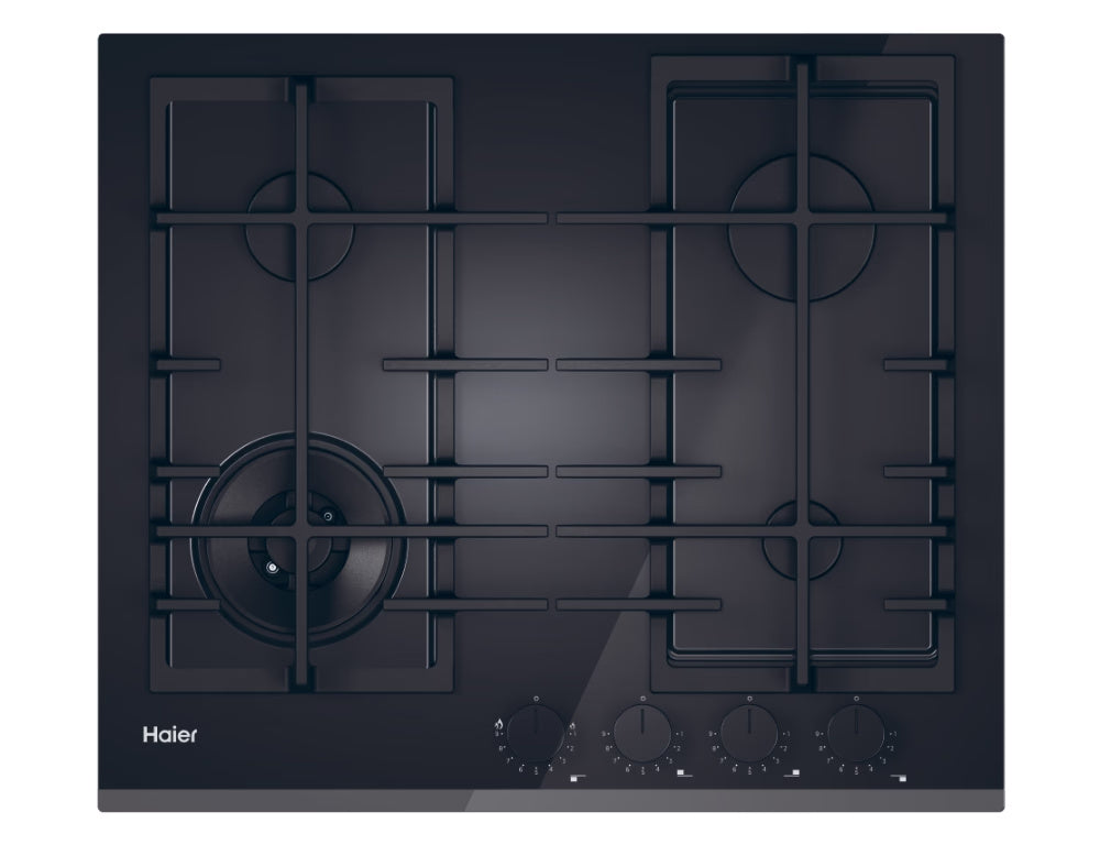 Haier HAVG6BF4TBPB 60cm Gas on Glass Hob - Black UK