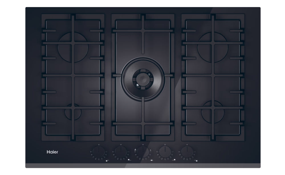 Haier HAVG75TBBP 75cm Gas on Glass Hob - Black UK