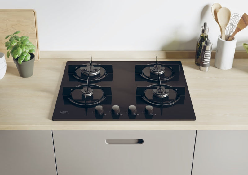 Candy CVW6BB 60cm Gas on Glass Hob - Black