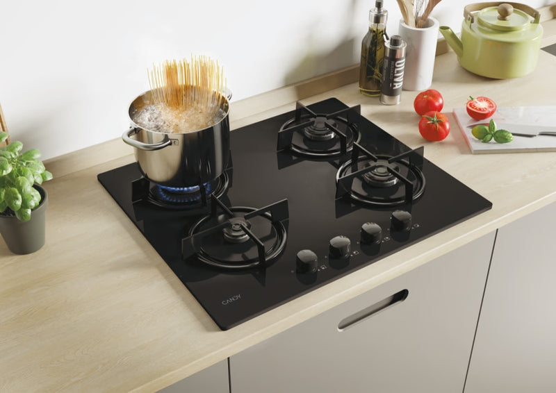 Candy CVW6BB 60cm Gas on Glass Hob - Black