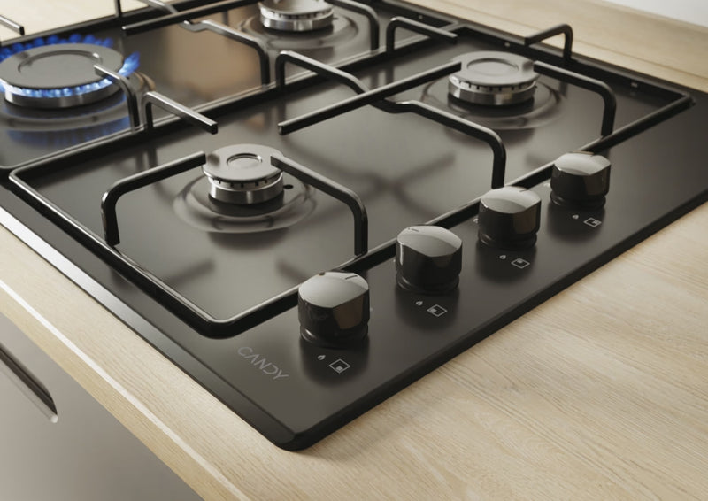 Candy CHW6LBB 60cm Gas Hob - Black