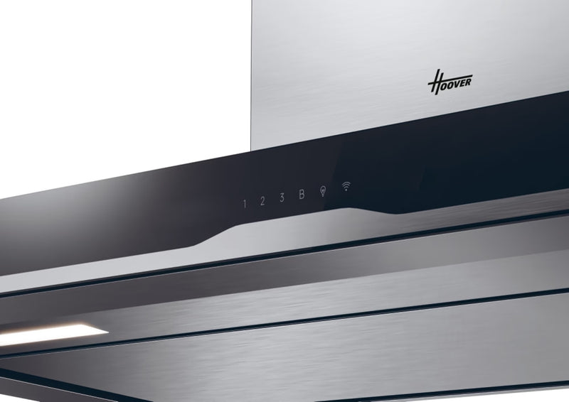 Hoover HTS9CBH5XWIFI 90cm Island Hood - Black & Stainless Steel