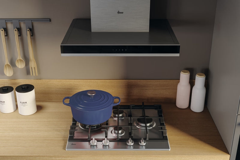 Hoover HTS6CBH3X 60cm Island Hood - Black & Stainless Steel
