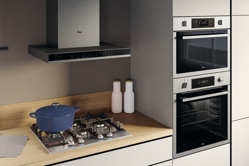 Hoover HTS6CBH3X 60cm Island Hood - Black & Stainless Steel
