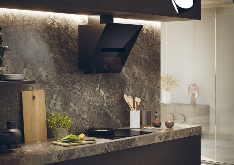 Haier HADG6CBS4BWIFI 60cm Chimney Hood - Black Glass
