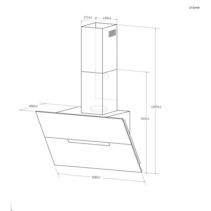 Haier HADG6CBS4BWIFI 60cm Chimney Hood - Black Glass