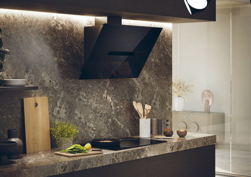 Haier HADG9CBS4BWIFI 90cm Chimney Hood - Black Glass
