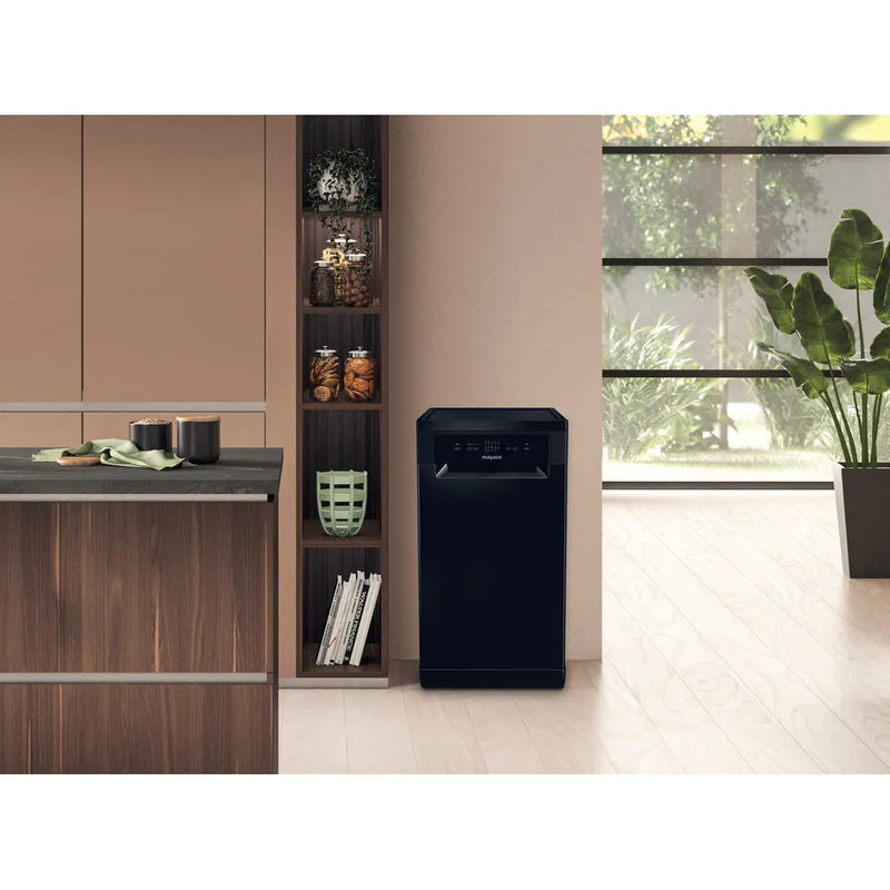Hotpoint HP2FE10CS90BUK F/S 10 Place Slim Dishwasher - Black
