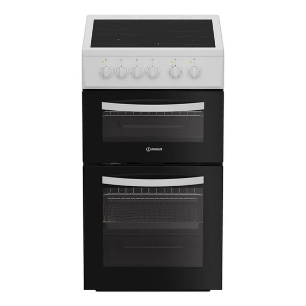 Indesit ITE5VMW Slim Double Electric Cooker - White