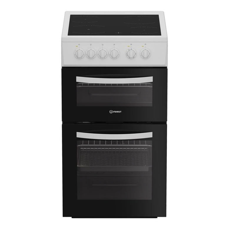 Indesit ITE5VMW Slim Double Electric Cooker - White