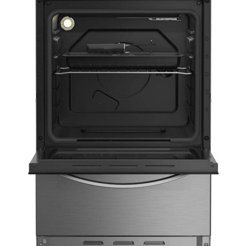 Indesit I5G3PMX Slim Single Dual Fuel Cooker - Stainless Steel