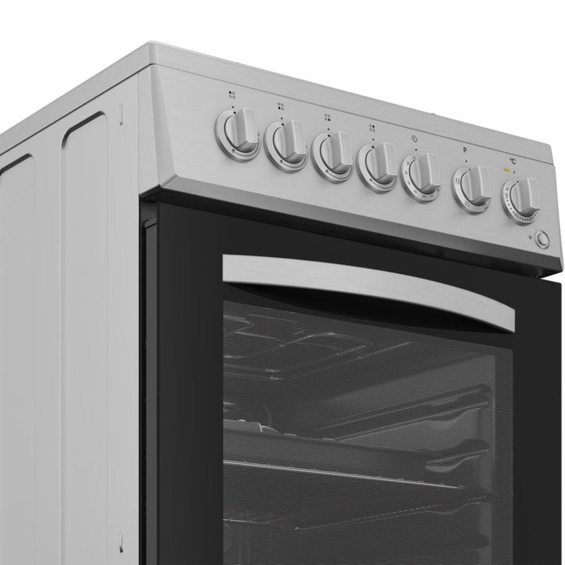 Indesit I5G3PMX Slim Single Dual Fuel Cooker - Stainless Steel
