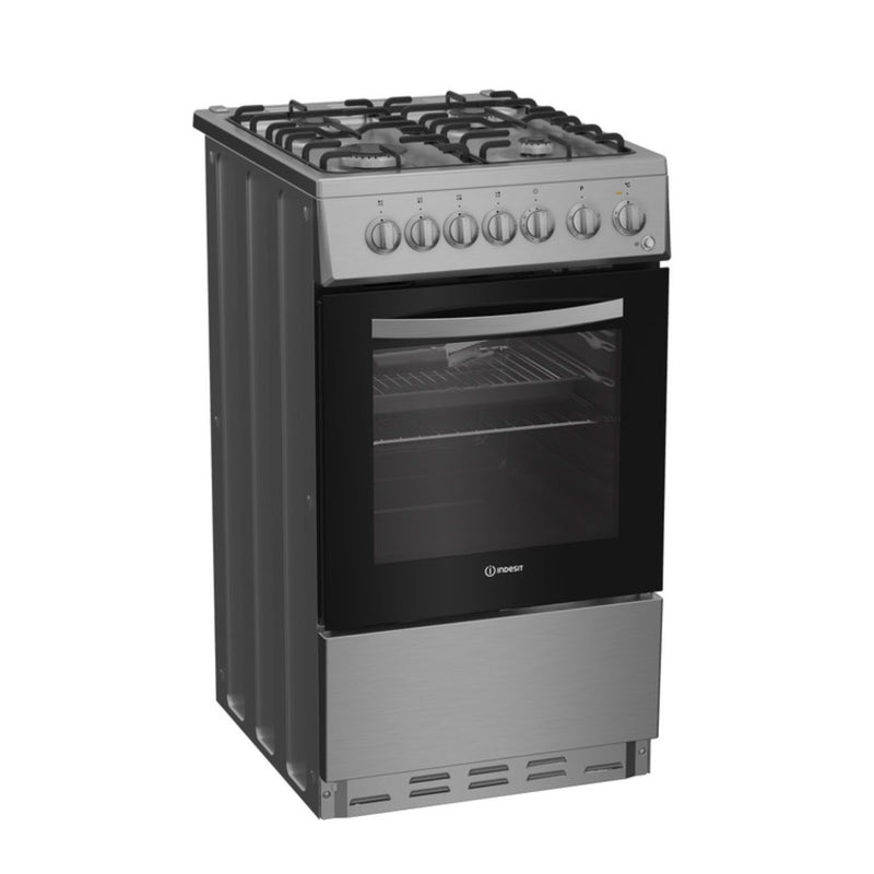 Indesit I5G3PMX Slim Single Dual Fuel Cooker - Stainless Steel