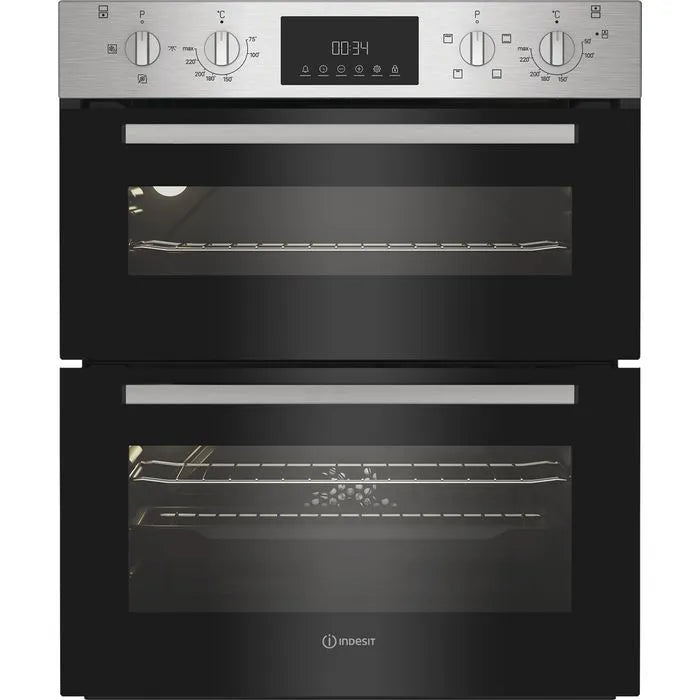 Indesit DUI 10D IX Built Under Double Electric Oven - Stainless Steel