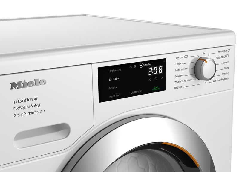 Miele TEF 765 WP F/S 8kg Heat Pump Condenser Dryer - White