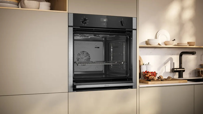 Neff N50 B4ACF1AN3B Single Slide&Hide Electric Oven - Stainless Steel