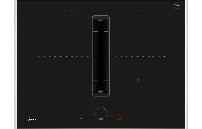 Neff N70 V57THQ4L0 70cm Venting Combi Induction Hob - Black & Stainless Steel