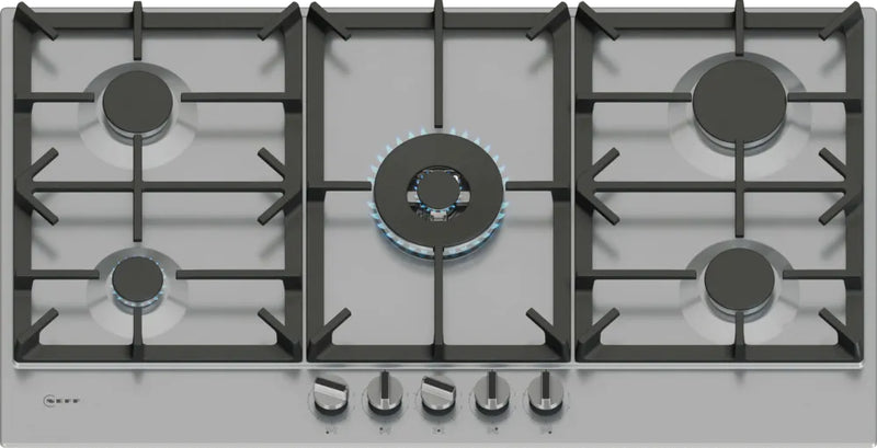 Neff N70 T29CIR8N0 90cm Gas Hob - Stainless Steel