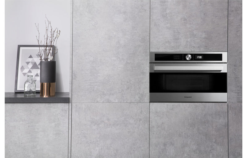 Hotpoint MD 554 IX H Built-in Microwave & Grill - Stainless Steel