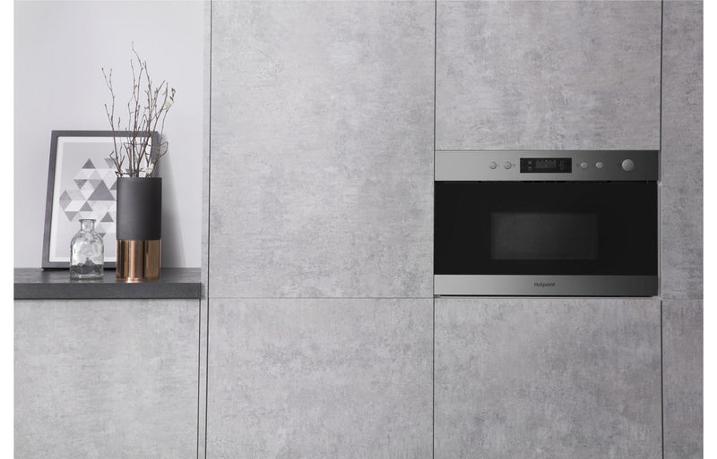 Hotpoint MN 314 IX H Built-in Microwave & Grill - Stainless Steel