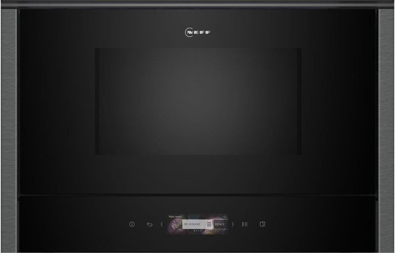 Neff N70 NL4WR21G1B Built-in Microwave - Black with Graphite Trim