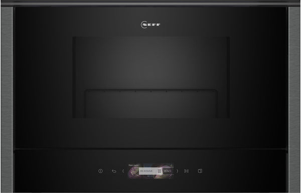 Neff N70 NR4GR31G1B Built-in Microwave & Grill - Black with Graphite Trim