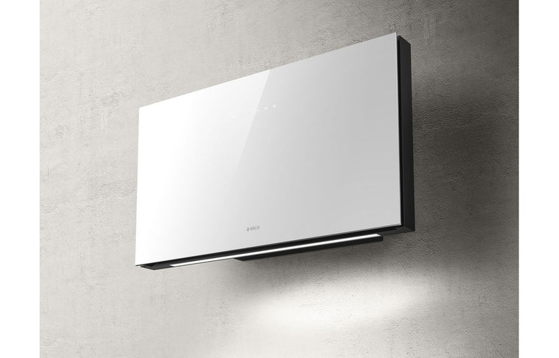 Elica Plat 55cm Chimney Hood - White Glass