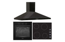 Prima Oven Ceramic Hob & Chimney Hood Pack - Black