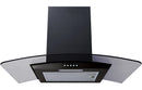 Prima Oven Gas Hob & Curved Glass Chimney Hood Pack - Black
