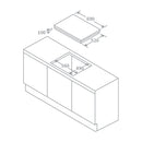 Prima PRGH226 70cm Gas on Glass Hob - Black Glass