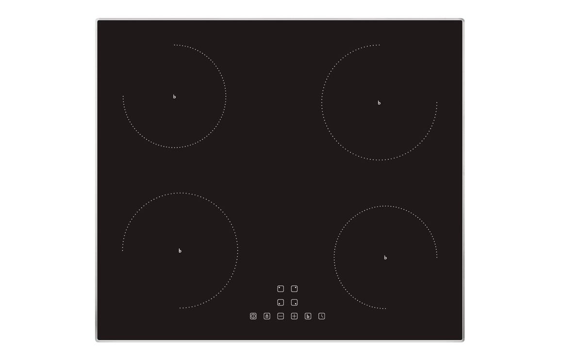 Prima PRIH024 60cm Framed Induction Hob - Black & Stainless Steel UK