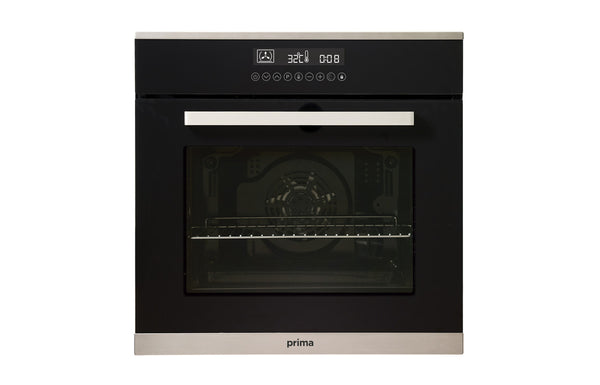 Prima+ PRSO108 Single Electric Fan Oven - Black & Stainless Steel