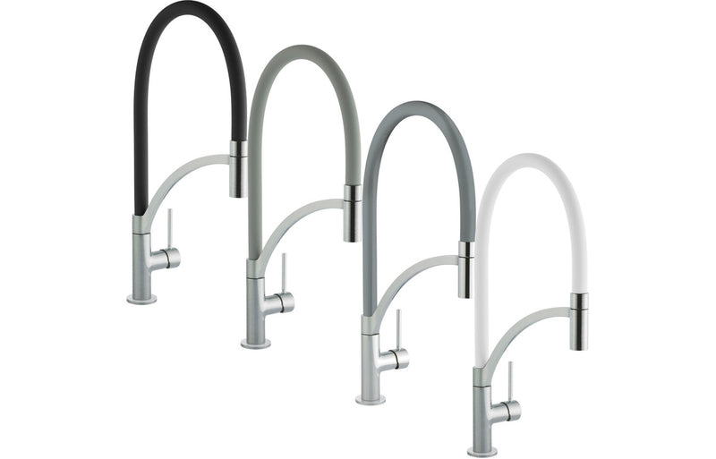 Prima+ Swan Neck Single Lever Mixer Tap with Pull Out - Black