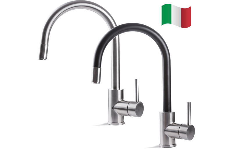 Prima+ Tiber Single Lever Mixer Tap with Pull Out - Stainless Steel