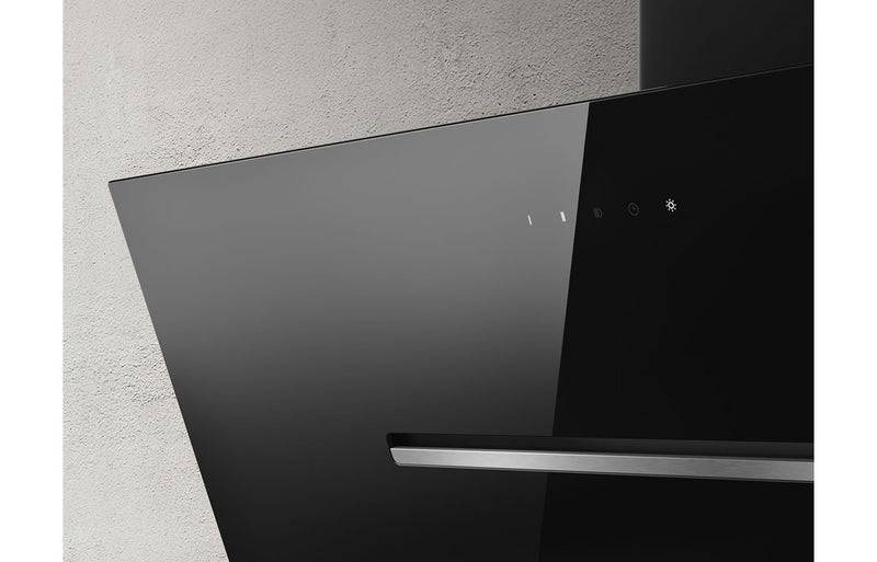 Elica Shy 60cm Chimney Hood - Black Glass